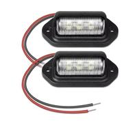 WYLWSHA Licence Number Plate Lamps Universal Truck RV Trailer Tail License Plate White Side Lamp Bulbs LED Car Number Lights Waterproof 12-24V(2pcs black)