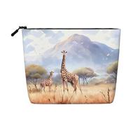 WYLXIN African Savanna Giraffe Fake Hemp Makeup Bag. Environmentally Friendly And Durable, Simple Design, Easy To Store Your Beauty Essentials.