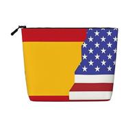 WYLXIN American Spain Flag Fake Hemp Makeup Bag. Environmentally Friendly And Durable, Simple Design, Easy To Store Your Beauty Essentials., Black, One Size