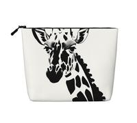 WYLXIN Black And White Giraffe Fake Hemp Makeup Bag. Environmentally Friendly And Durable, Simple Design, Easy To Store Your Beauty Essentials., Black, One Size