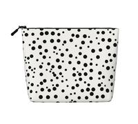 WYLXIN Black And White Polka Dot Fake Hemp Makeup Bag. Environmentally Friendly And Durable, Simple Design, Easy To Store Your Beauty Essentials., Black, One Size