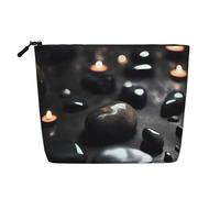 WYLXIN Black Mystery Heart Stone Fake Hemp Makeup Bag. Environmentally Friendly And Durable, Simple Design, Easy To Store Your Beauty Essentials., Black, One Size