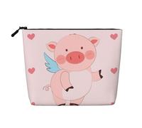 WYLXIN Cartoon Flying Pig Fake Hemp Makeup Bag. Environmentally Friendly And Durable, Simple Design, Easy To Store Your Beauty Essentials., Black, One Size