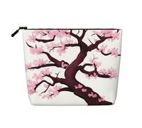 WYLXIN Cherry Blossoms Tree Fake Hemp Makeup Bag. Environmentally Friendly And Durable, Simple Design, Easy To Store Your Beauty Essentials., Black, One Size