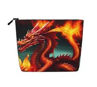 WYLXIN Dragon King In Fire Fake Hemp Makeup Bag. Environmentally Friendly And Durable, Simple Design, Easy To Store Your Beauty Essentials., Black, One Size