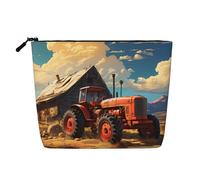 WYLXIN Farm Red Tractor Fake Hemp Makeup Bag. Environmentally Friendly And Durable, Simple Design, Easy To Store Your Beauty Essentials., Black, One Size