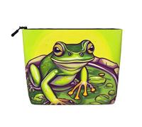 WYLXIN Frog In A Pond Fake Hemp Makeup Bag. Environmentally Friendly And Durable, Simple Design, Easy To Store Your Beauty Essentials., Black, One Size