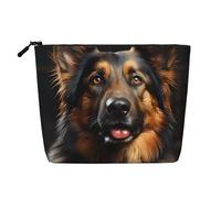 WYLXIN German Shepherd Fake Hemp Makeup Bag. Environmentally Friendly And Durable, Simple Design, Easy To Store Your Beauty Essentials., Black, One Size