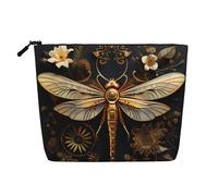 WYLXIN Gold Exquisite Dragonfly Fake Hemp Makeup Bag. Environmentally Friendly And Durable, Simple Design, Easy To Store Your Beauty Essentials., Black, One Size