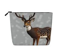 WYLXIN Grey Plum Deer Fake Hemp Makeup Bag. Environmentally Friendly And Durable, Simple Design, Easy To Store Your Beauty Essentials.
