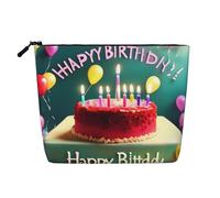 WYLXIN Happy Birthday Beautiful Fake Hemp Makeup Bag. Environmentally Friendly And Durable, Simple Design, Easy To Store Your Beauty Essentials., Black, One Size