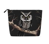 WYLXIN Late Night Owl Fake Hemp Makeup Bag. Environmentally Friendly And Durable, Simple Design, Easy To Store Your Beauty Essentials., Black, One Size