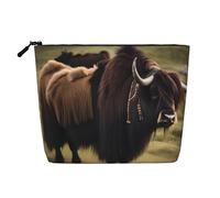 WYLXIN Mighty Highland Yak Fake Hemp Makeup Bag. Environmentally Friendly And Durable, Simple Design, Easy To Store Your Beauty Essentials., Black, One Size