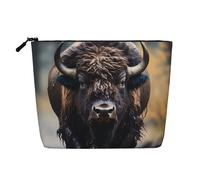 WYLXIN North American Bison Fake Hemp Makeup Bag. Environmentally Friendly And Durable, Simple Design, Easy To Store Your Beauty Essentials., Black, One Size