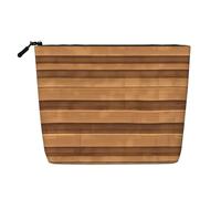 WYLXIN Original Wood Color Texture Fake Hemp Makeup Bag. Environmentally Friendly And Durable, Simple Design, Easy To Store Your Beauty Essentials.