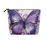 WYLXIN Purple Oil Painting Butterfly Fake Hemp Makeup Bag. Environmentally Friendly And Durable, Simple Design, Easy To Store Your Beauty Essentials., Black, One Size