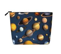 WYLXIN Solar System Planets Fake Hemp Makeup Bag. Environmentally Friendly And Durable, Simple Design, Easy To Store Your Beauty Essentials., Black, One Size