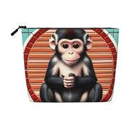 WYLXIN The Silent Monkey Fake Hemp Makeup Bag. Environmentally Friendly And Durable, Simple Design, Easy To Store Your Beauty Essentials., Black, One Size