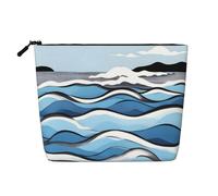 WYLXIN Waves Lapping At The Rocks Fake Hemp Makeup Bag. Environmentally Friendly And Durable, Simple Design, Easy To Store Your Beauty Essentials., Black, One Size