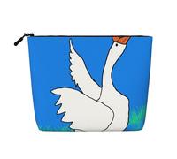 WYLXIN White Goose Spread Its Wings Fake Hemp Makeup Bag. Environmentally Friendly And Durable, Simple Design, Easy To Store Your Beauty Essentials., Black, One Size