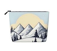 WYLXIN White Snowy Mountains Fake Hemp Makeup Bag. Environmentally Friendly And Durable, Simple Design, Easy To Store Your Beauty Essentials., Black, One Size