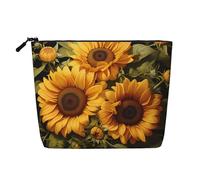 WYLXIN With The Yellow Sunflower Fake Hemp Makeup Bag. Environmentally Friendly And Durable, Simple Design, Easy To Store Your Beauty Essentials., Black, One Size