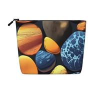 WYLXIN Yellow Pebbles Fake Hemp Makeup Bag. Environmentally Friendly And Durable, Simple Design, Easy To Store Your Beauty Essentials., Black, One Size