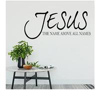 WYLYSD Christian Wall Sticker Quote Jesus Name Above All Names Decal Bible Verse Stickers Religious Pray Home Decor Art Mural 35X100Cm