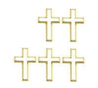 WYLZLKX 5pcs Elegant Gold Crucifix Brooch Handmade Unisex Alloy Badge Corsage Pin for Event and Fashionable Outfits Crucifix Brooch