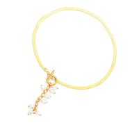 WYLZLKX Elegant Faux Pearls Tassels Necklace Herringbone Chain Choker Statement Wedding Jewelry for Women and Girls.Gold