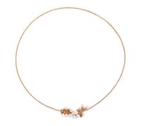 WYLZLKX Elegant Faux Pearls Tassels Necklace Herringbone Chain Choker Statement Wedding Jewelry for Women and Girls.Gold