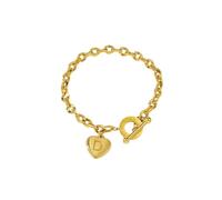 WYLZLKX Elegant Heart Shaped Stainless Steel Bracelet With Secure OT Clasp Closure Creative Wrist Chain For Daily Wear