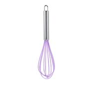 WYLZLKX Manual Silicone Whisk Manual Eggs Beater Durable Kitchen Pastry Tools Cake Baking Utensil Mixer for Baking and Cooking-Purple-10 inches