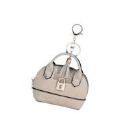 WYLZLKX Practical Coin Purse Keychain Bag Sturdy PU Leather Organizers for Women Lipsticks Card and Data Cable Storage.Cream.Purse 10.5x4x8cm/4.13x1.57x3.15inch