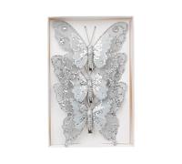 WYLZLKX WBANGIAO Christmas Tree Butterfly Ornament Sparkling Butterfly Christmas Tree Hanging Decorations with Clip for Festival.Silver A