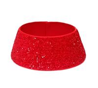 WYLZLKX WBANGIAO Delicate Sequins Christmas Tree Skirt Sequins Glittering Christmas Tree Skirt Practical Stand Covers for Seasonal Decors.Red sequined trumpet