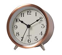 WYLZLKX WBANGIAO Nordic Luxury Alarm Clock Mute Children Student Desk Table Clock Bedroom Study Room Siple Metal Electroplate Clock. Copper