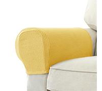 WYLZLKX WBANGIAO Stretch Sofa Armrest Covers Chair Arm Covers Protectors, Pack of 2, Comfortable Sofa Armrest Slipcovers, Armchair Covers.Lemon Yellow