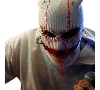 WYLZLKX White Halloween Balaclava, Unisex Adult, Adjustable Beanie, Polyester Acrylic, Windproof, Casual, Horror Theme, Adults, Outdoor Enthusiasts