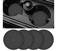 WYMF 4Pcs Car Coasters for Honda Civic 2022-2024 2025, Car Coasters for Cup Holders Non-slip Car Cup Holders Hot Drinks Car Coasters Interior Accessories,Black