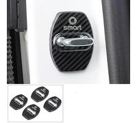 WYMKL 4 Pcs Car Door Lock Cover Stainless Steel Protective Cap Case Automotive for Smart #1 2023-, Door Lock Buckle Guard Latch Cap Sticker,Carbon Fiber