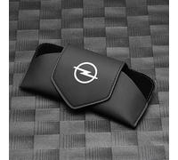WYMKL Sunglasses Holder for Car Sun Visor for Opel Astra Adam Combo Corsa Insignia, Car Visor Magnetic Leather Business Card Clip Glasses Multi-Function Storage Clip,Black