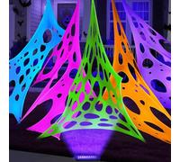 wymulot 5se yingguang Giant Spider Web Halloween Decorations Outdoor with 10 Ground Nails Stretchy Beef Cloth Netting Cut-Your-Own Flexible Elastic for Yard Party Decor