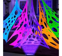 wymulot 5se yingguang Giant Spider Web Halloween Decorations Outdoor with 10 Ground Nails Stretchy Beef Cloth Netting Cut-Your-Own Flexible Elastic for Yard Party Decor