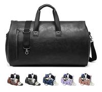 Wymulot Convertible Garment Bag, Carry on Garment Duffel Bag with Shoulder Strap, Men's Women's Travel Clothing Bag with Shoe Compartment, 2-in-1 Hanging Suitcase Suit Business Travel Bag, Black