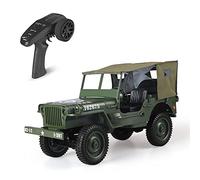 WYMYY 1/10 Sacle Large RC Car Simulation Military Vehicle 2.4G Electric Remote Control Car 4WDC Climbing Truck with Headlight High and Low Speed Switch Toy Gift for Adult