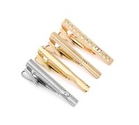 Wynameleri 4pcs Tie Bar Pin, Ujoy Tie-Pin Set for Men Suit Accessories, Golden Brass Tie Bar Set for Men, Formal Golden Metal Shirt Silver Tie-Clips