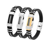 Wynameleri Stainless Steel Bangle For Men, Black Bracelet Triple 3 Piece For Men, Classic Jewellery Bangles 3 Pcs Bracelet Men Jewellery Black Bangle