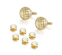 Wynamleri cufflink studs, golden dinner shirt buttons and cuff set cufflink and stud sets, Round art deco cuff links golden Fathers Day best Man Cufflinks for Men Wedding