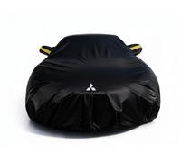 WYNBFCA Vehicle-Specific Car Cover with Brand Logo for Mitsubishi Celeste, Car Covers for Outside Storage Outdoor Breathable Full Cover Protect Against Sun Dust Scuffs(Right),Black